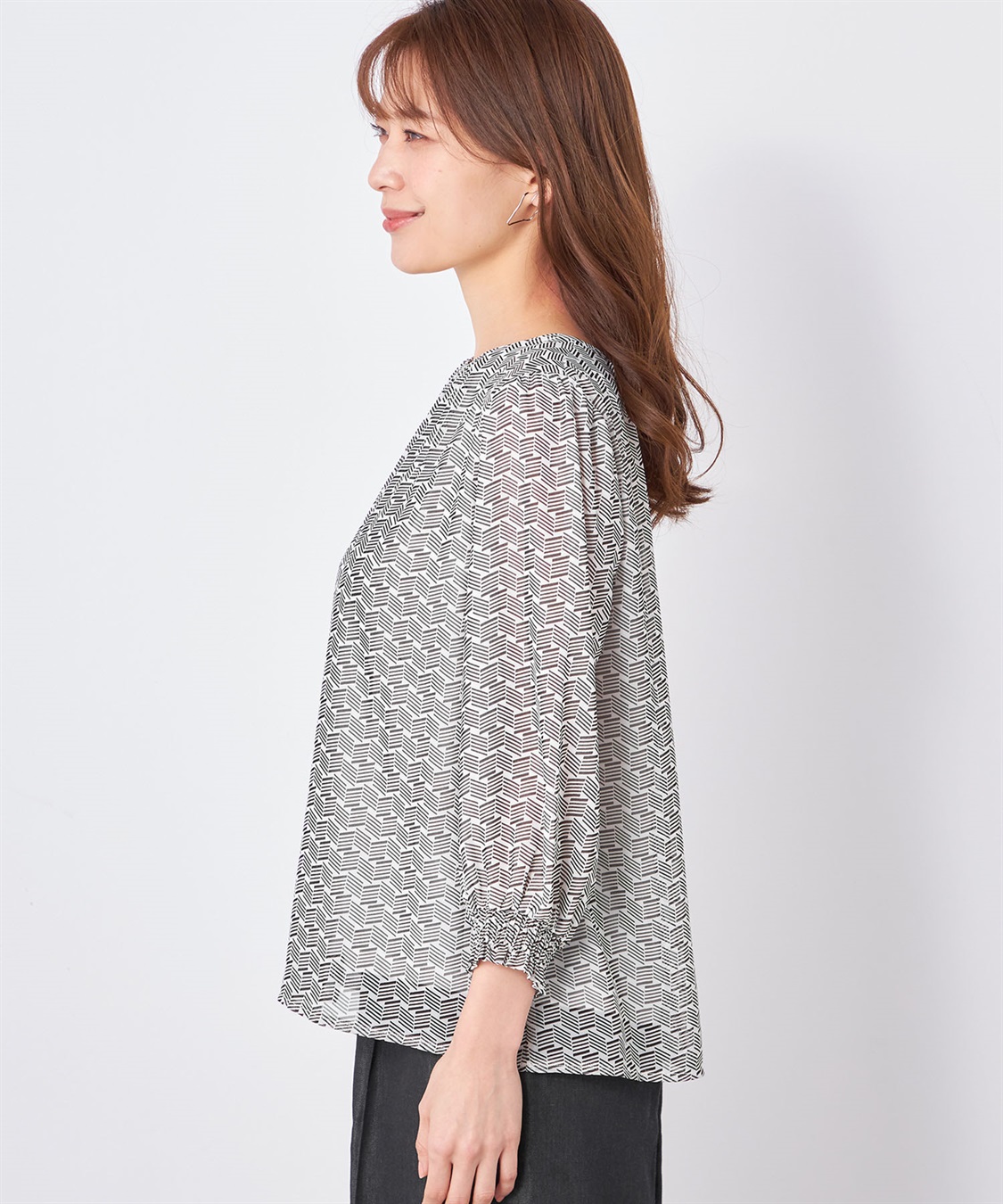 A/C DESIGN BY ALPHA CUBIC クルーネックシフォンTブラウス_sub_2