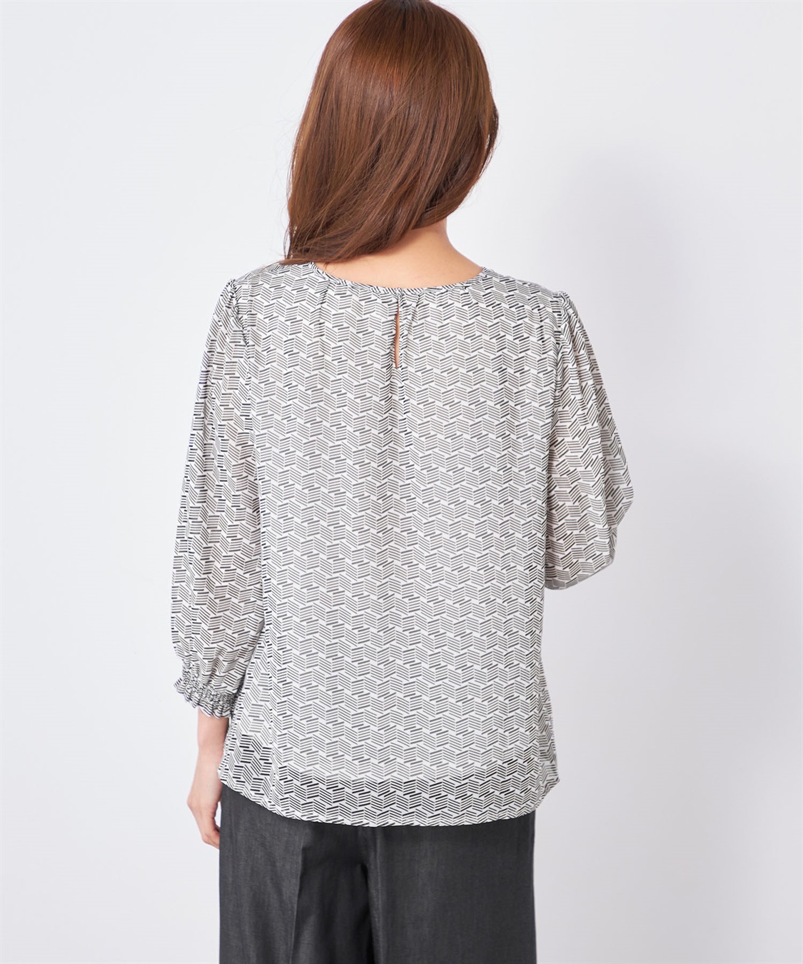 A/C DESIGN BY ALPHA CUBIC クルーネックシフォンTブラウス_sub_3