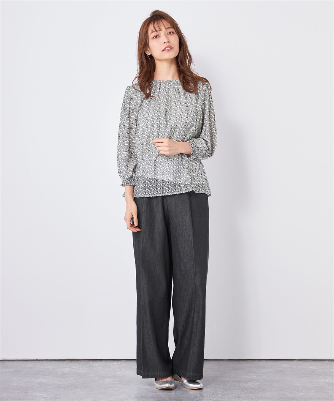 A/C DESIGN BY ALPHA CUBIC クルーネックシフォンTブラウス_sub_9