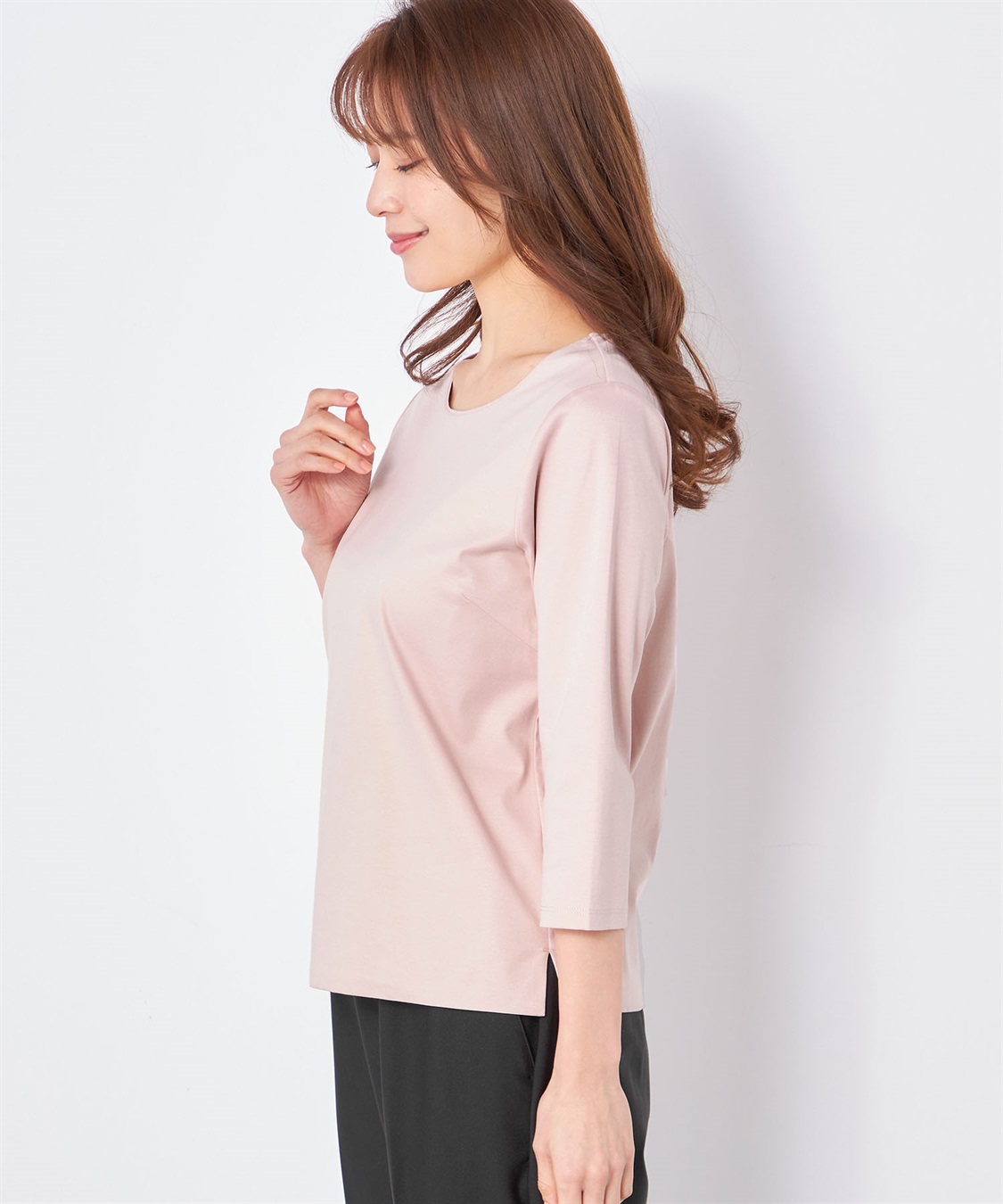 七分袖カラーTシャツ A/C DESIGN BY ALPHA CUBIC｜クロスプラス公式通販サイト
