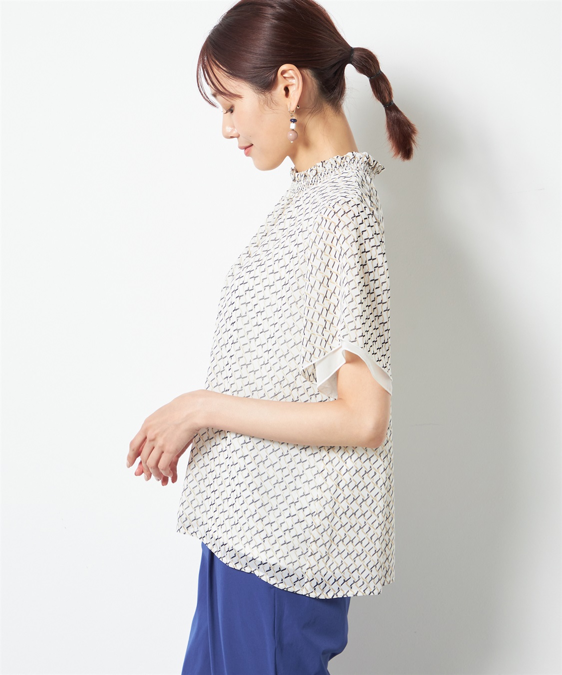 A/C DESIGN BY ALPHA CUBIC シャーリングTブラウス_sub_1