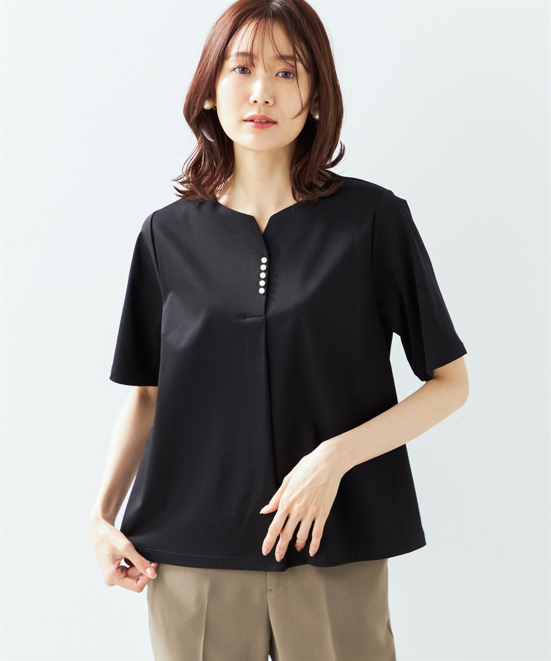 A/C DESIGN BY ALPHA CUBIC 【接触冷感】【UV対策】パールスキッパープルオーバー_sub_1