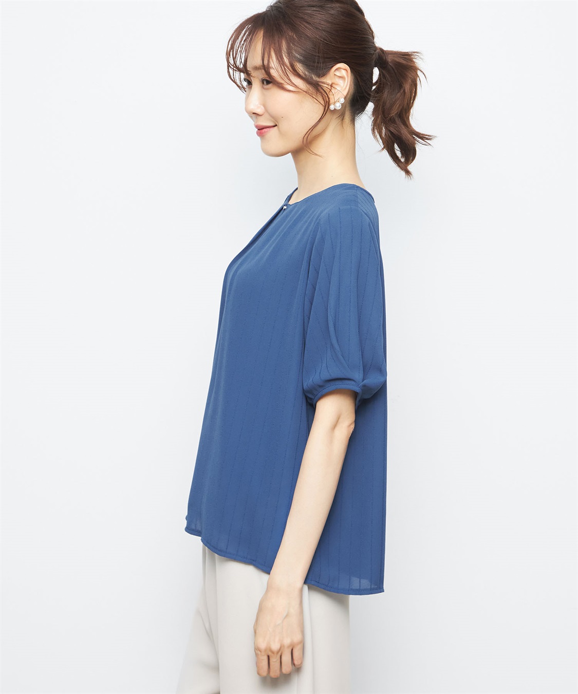 A/C DESIGN BY ALPHA CUBIC ストライプシフォンプルオーバー_sub_1