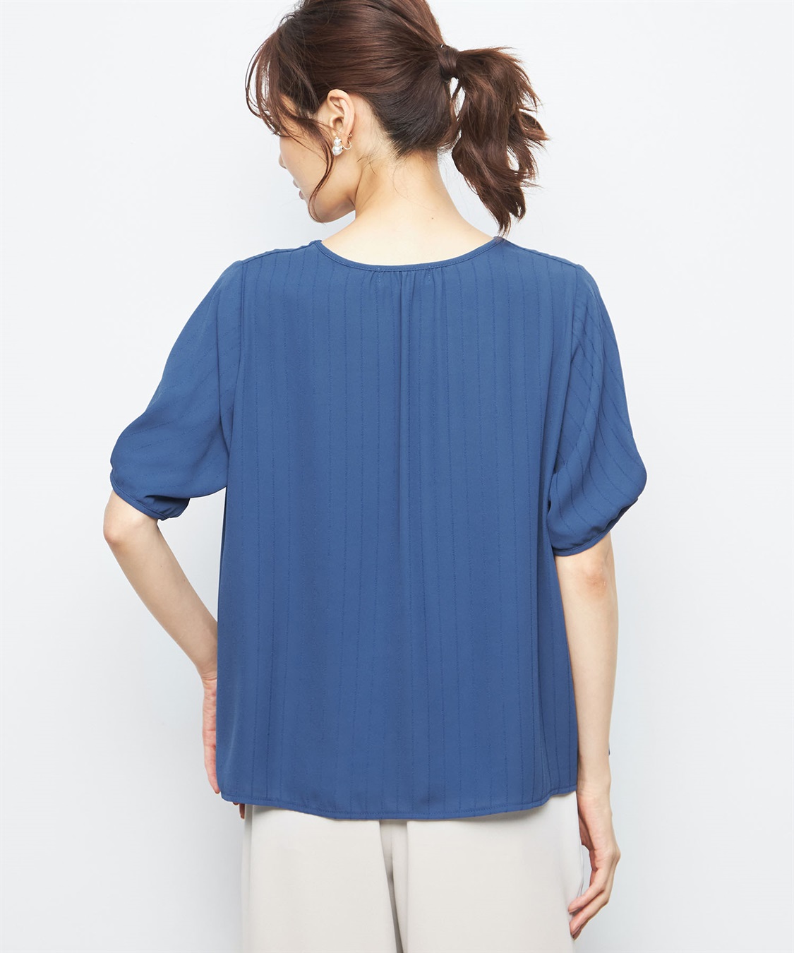 A/C DESIGN BY ALPHA CUBIC ストライプシフォンプルオーバー_sub_2