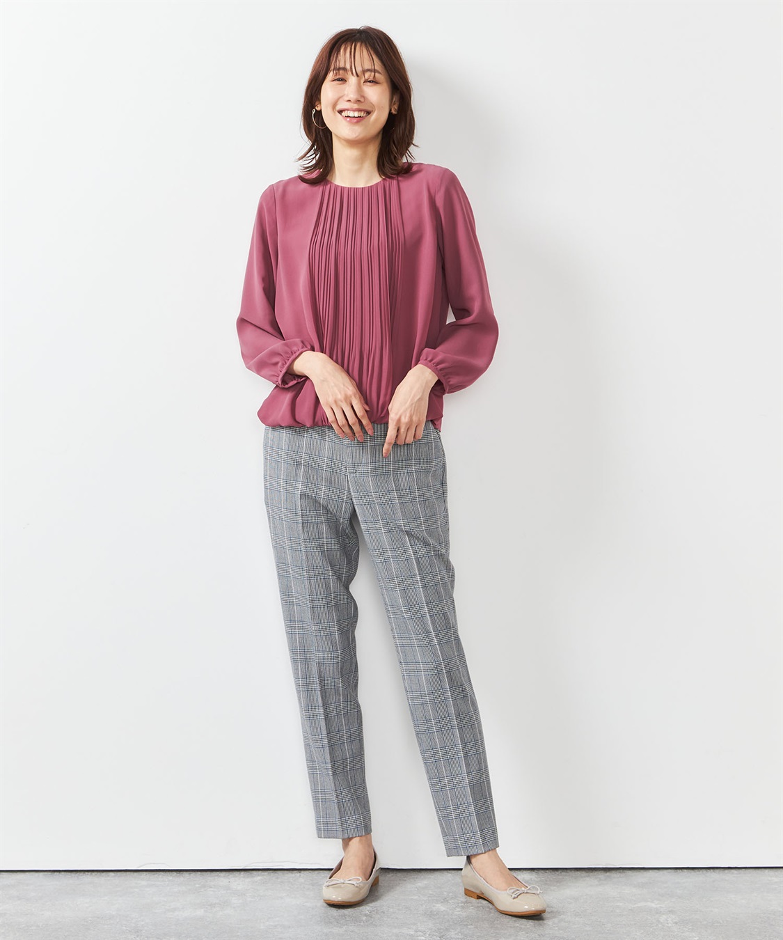 A/C DESIGN BY ALPHA CUBIC フロントプリーツTブラウス_sub_8