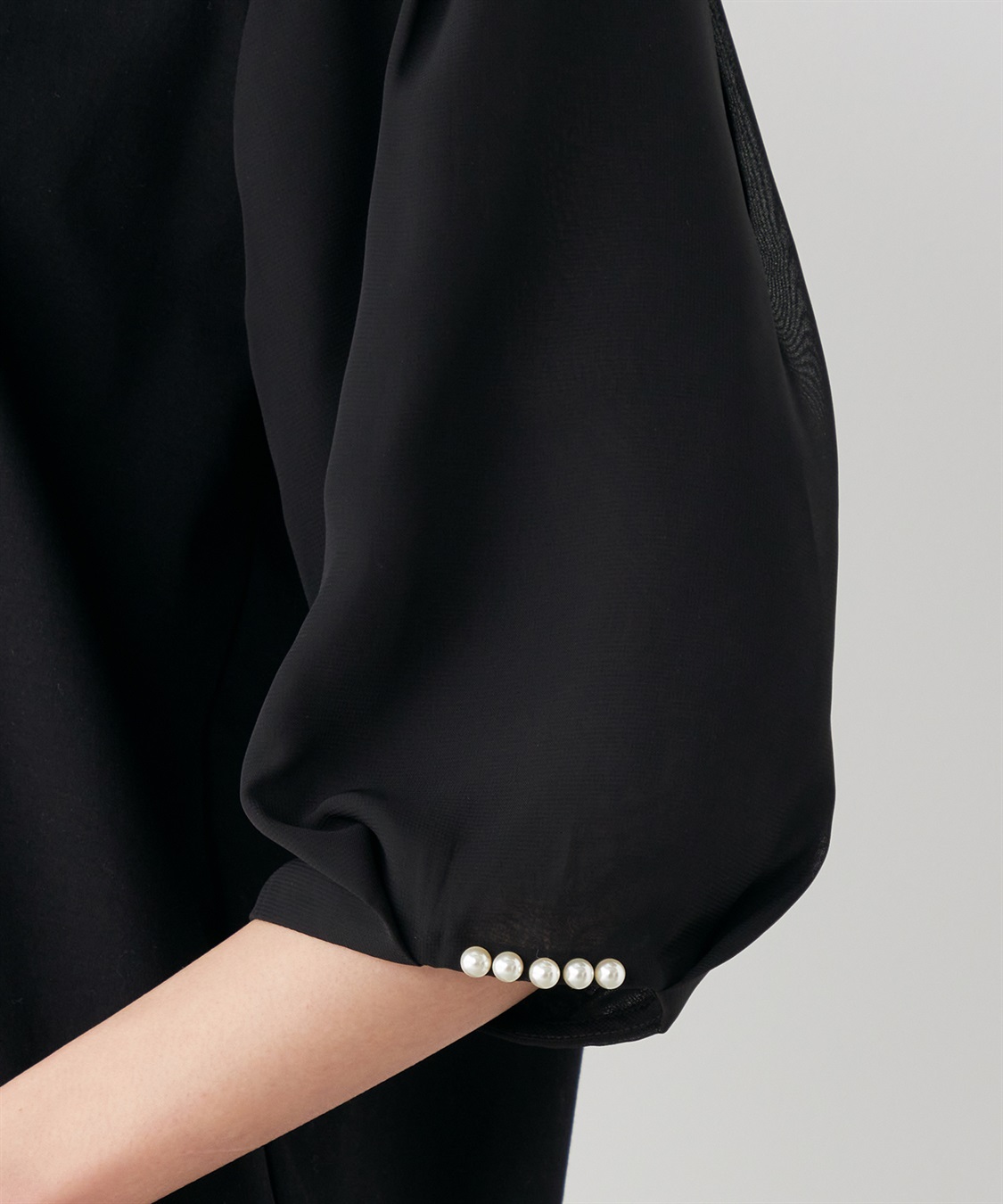 A/C DESIGN BY ALPHA CUBIC パール使いパフスリーブTシャツ_sub_5