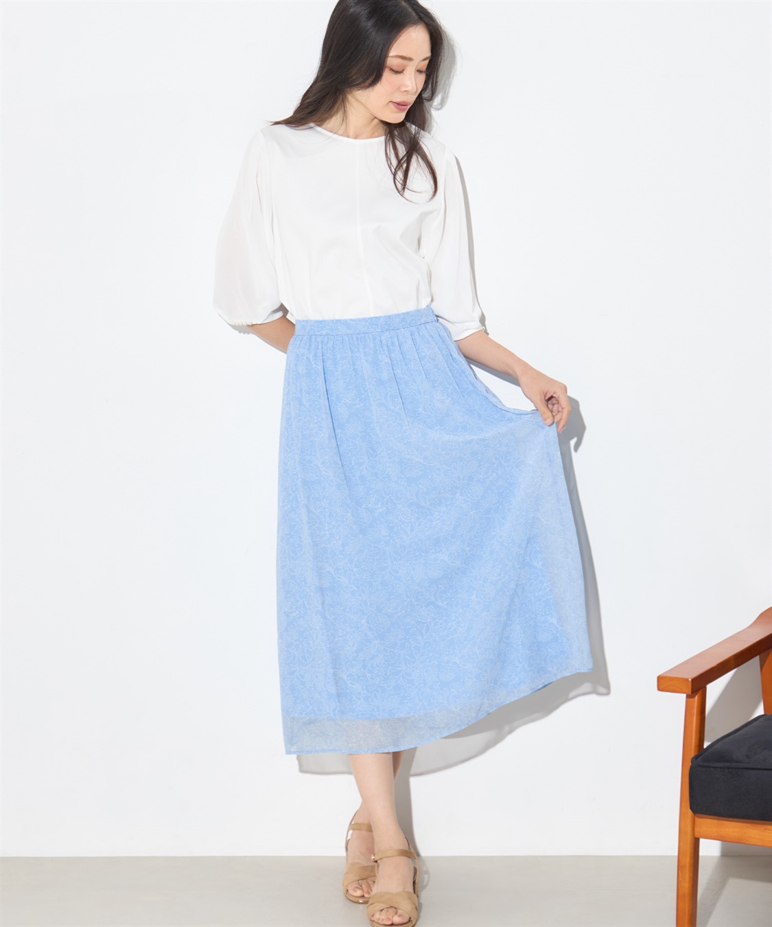 A/C DESIGN BY ALPHA CUBIC パール使いパフスリーブTシャツ_sub_11