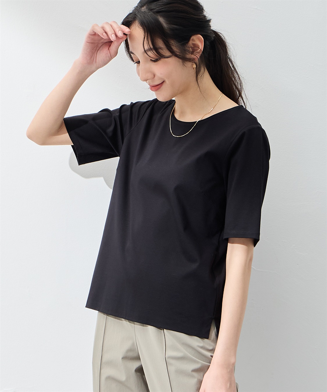 A/C DESIGN BY ALPHA CUBIC 【UVカット・冷感】ダブルフロントシルケットスムースプルオーバー_sub_4