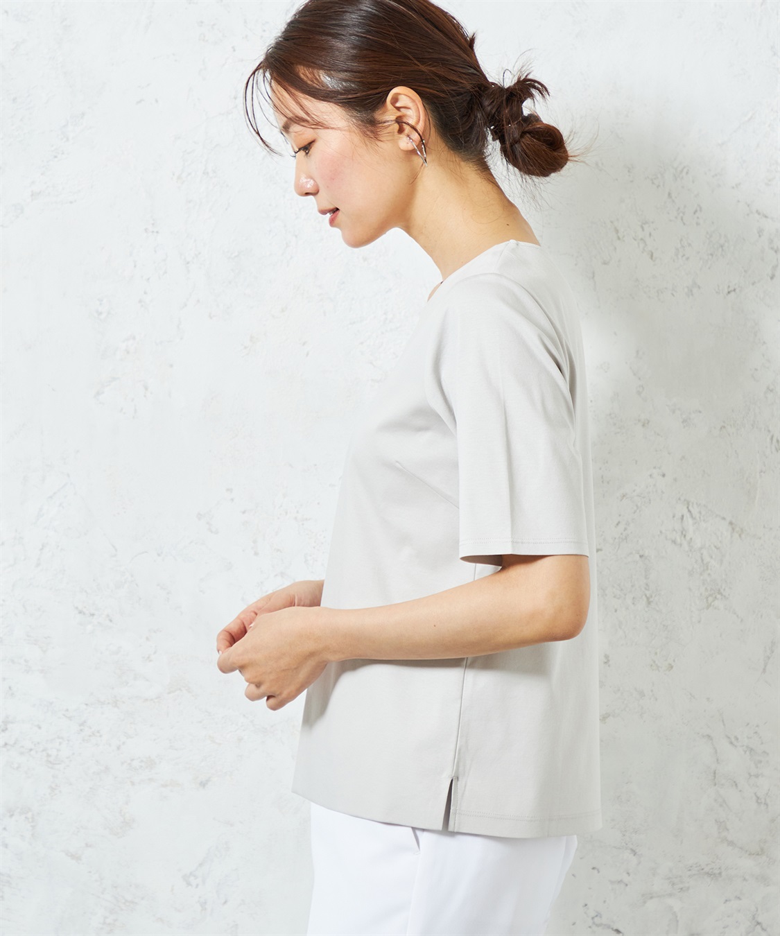 A/C DESIGN BY ALPHA CUBIC 【UVカット・冷感】ダブルフロントシルケットスムースプルオーバー_sub_1