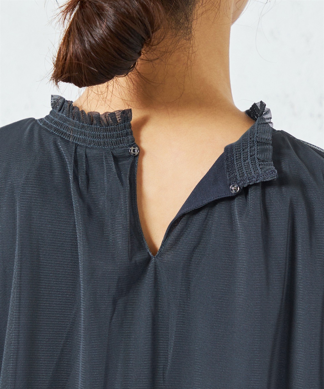 A/C DESIGN BY ALPHA CUBIC チュールギャザーTブラウス_sub_11