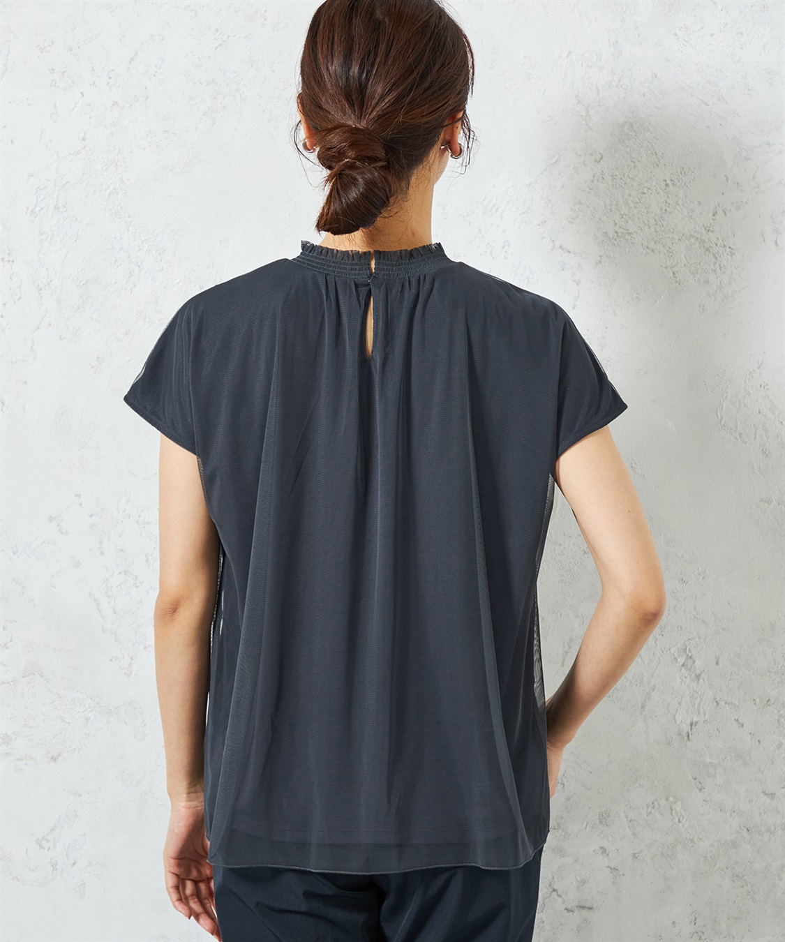 A/C DESIGN BY ALPHA CUBIC チュールギャザーTブラウス_sub_19