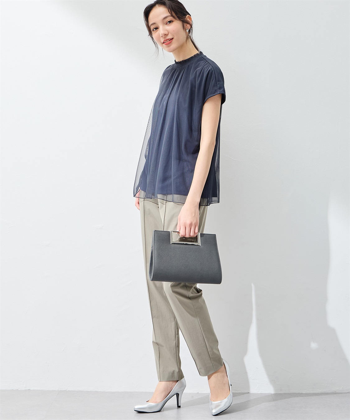 A/C DESIGN BY ALPHA CUBIC チュールギャザーTブラウス_sub_21