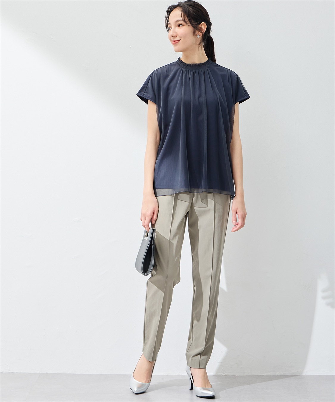 A/C DESIGN BY ALPHA CUBIC チュールギャザーTブラウス_sub_22