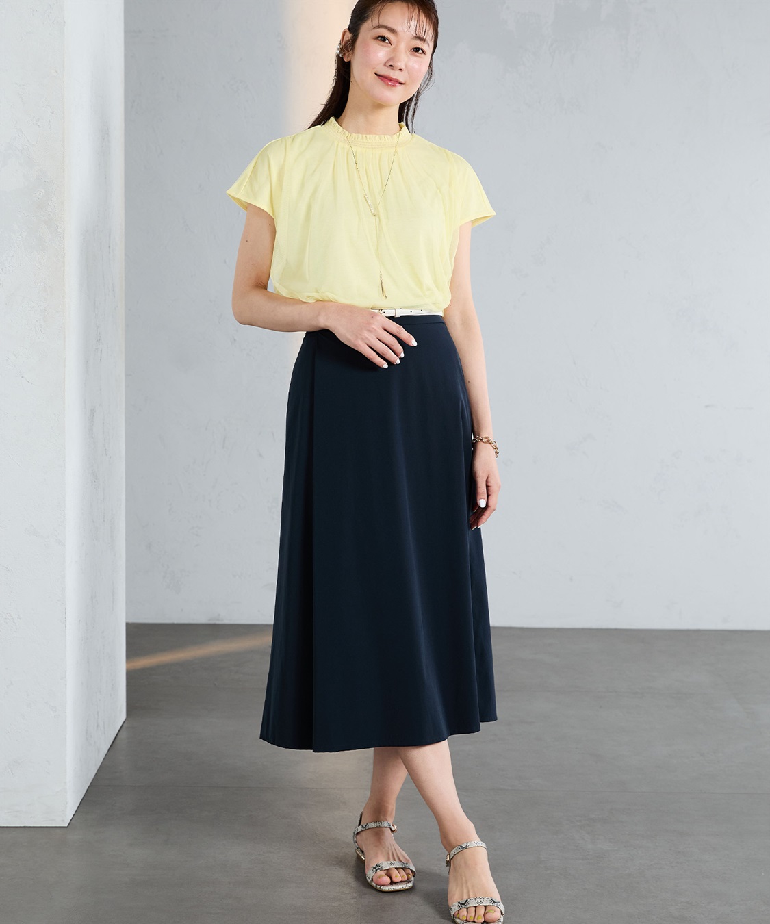 A/C DESIGN BY ALPHA CUBIC チュールギャザーTブラウス_sub_24