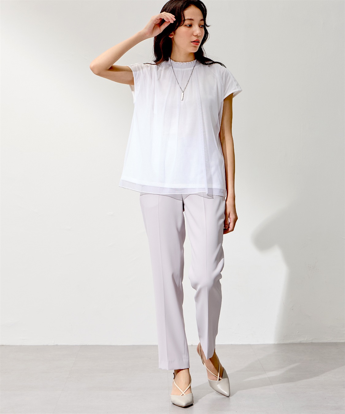 A/C DESIGN BY ALPHA CUBIC チュールギャザーTブラウス_sub_27