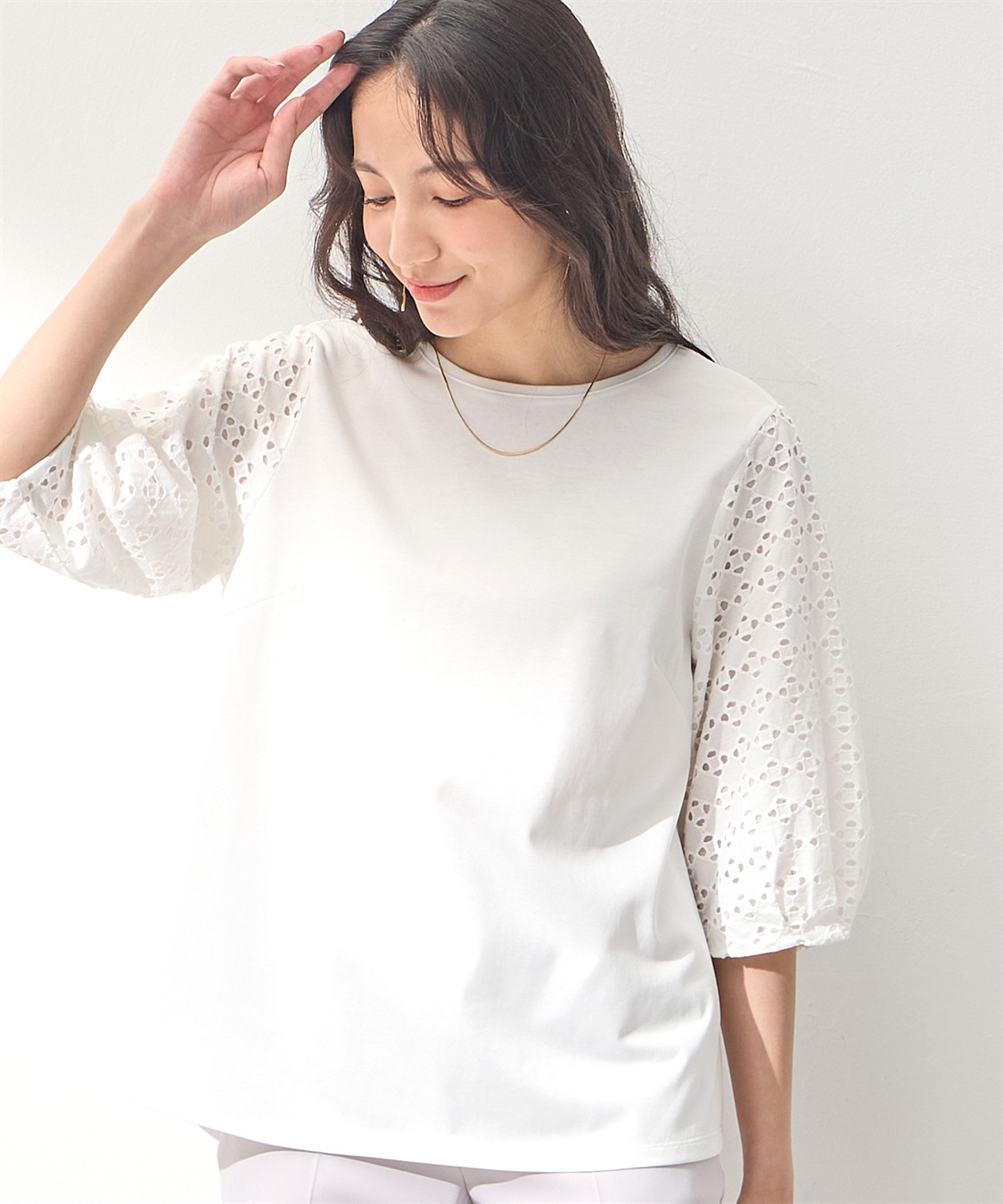 A/C DESIGN BY ALPHA CUBIC 【UVカット】レーススリーブプルオーバー_sub_21