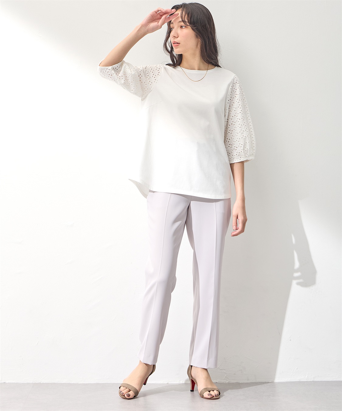 A/C DESIGN BY ALPHA CUBIC 【UVカット】レーススリーブプルオーバー_sub_22