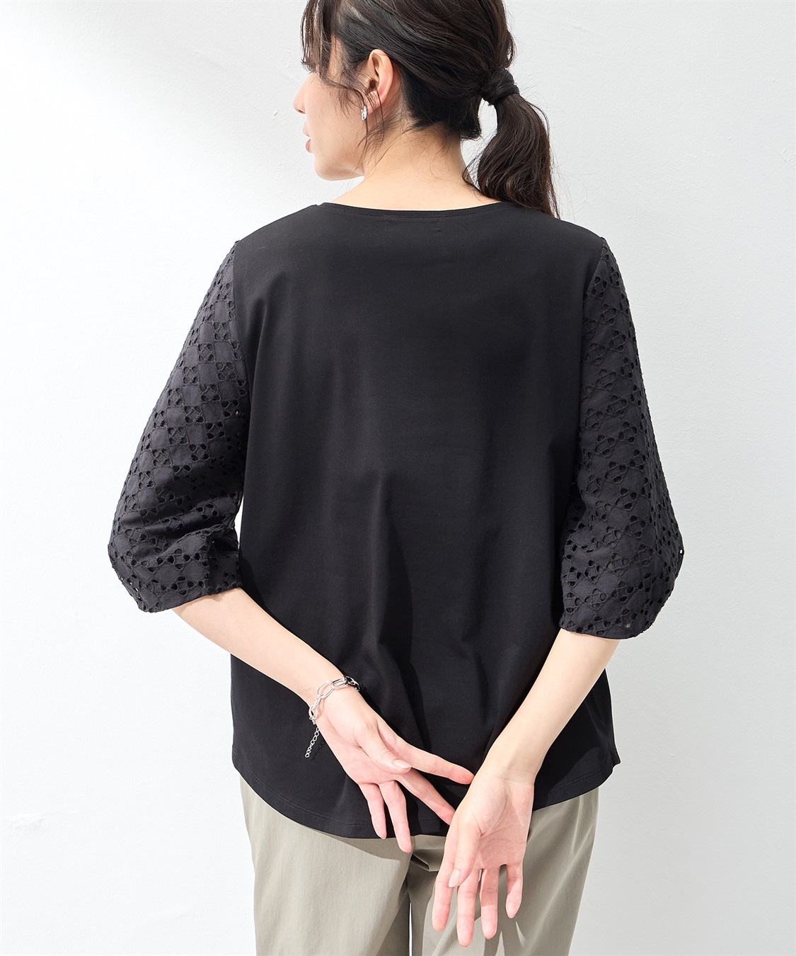 A/C DESIGN BY ALPHA CUBIC 【UVカット】レーススリーブプルオーバー_sub_26