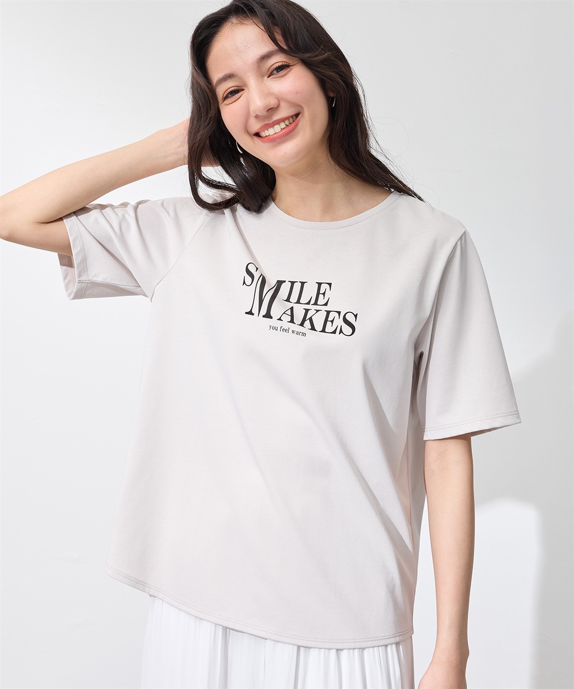 A/C DESIGN BY ALPHA CUBIC 【UVカット】ロゴプリントラウンドヘムTシャツ_sub_5