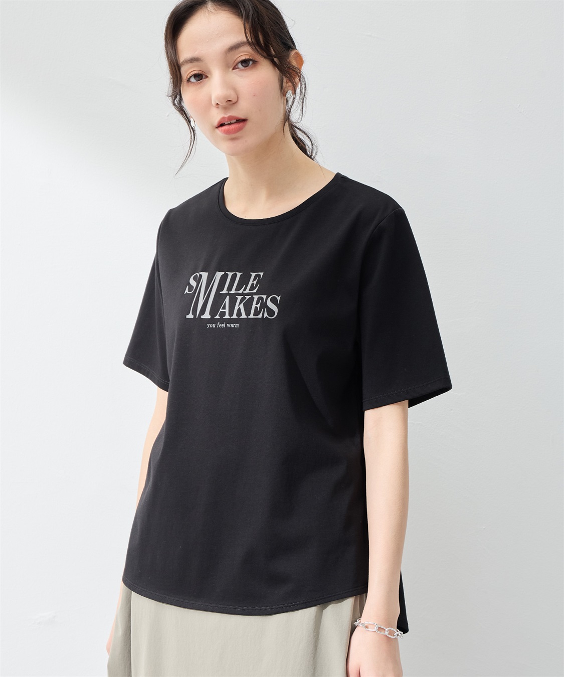 A/C DESIGN BY ALPHA CUBIC 【UVカット】ロゴプリントラウンドヘムTシャツ_sub_9