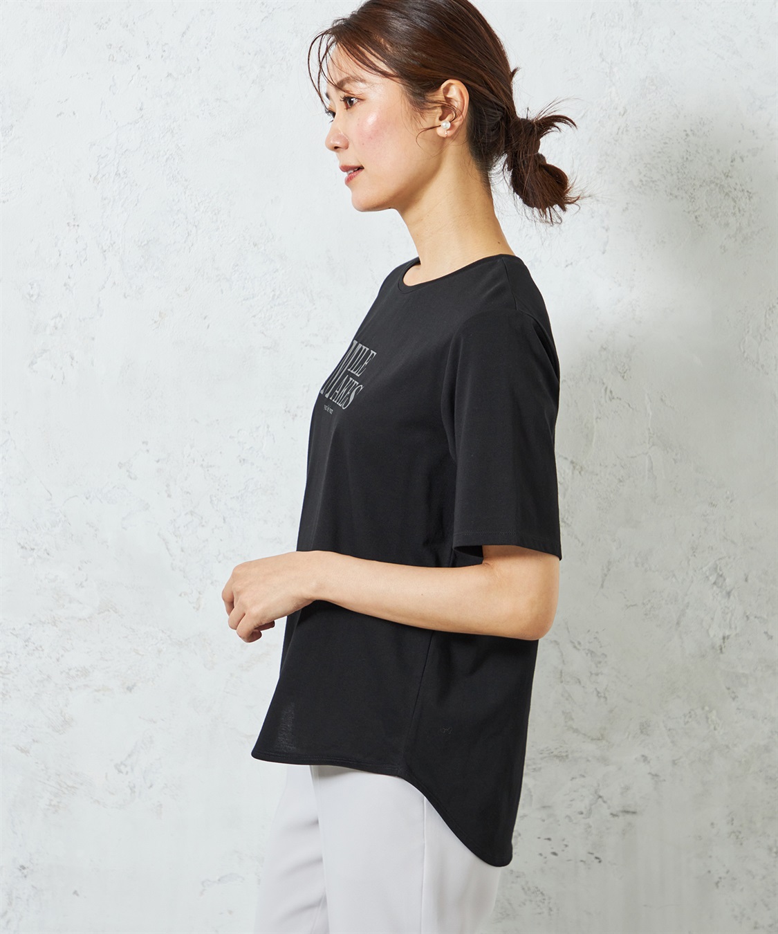 A/C DESIGN BY ALPHA CUBIC 【UVカット】ロゴプリントラウンドヘムTシャツ_sub_15