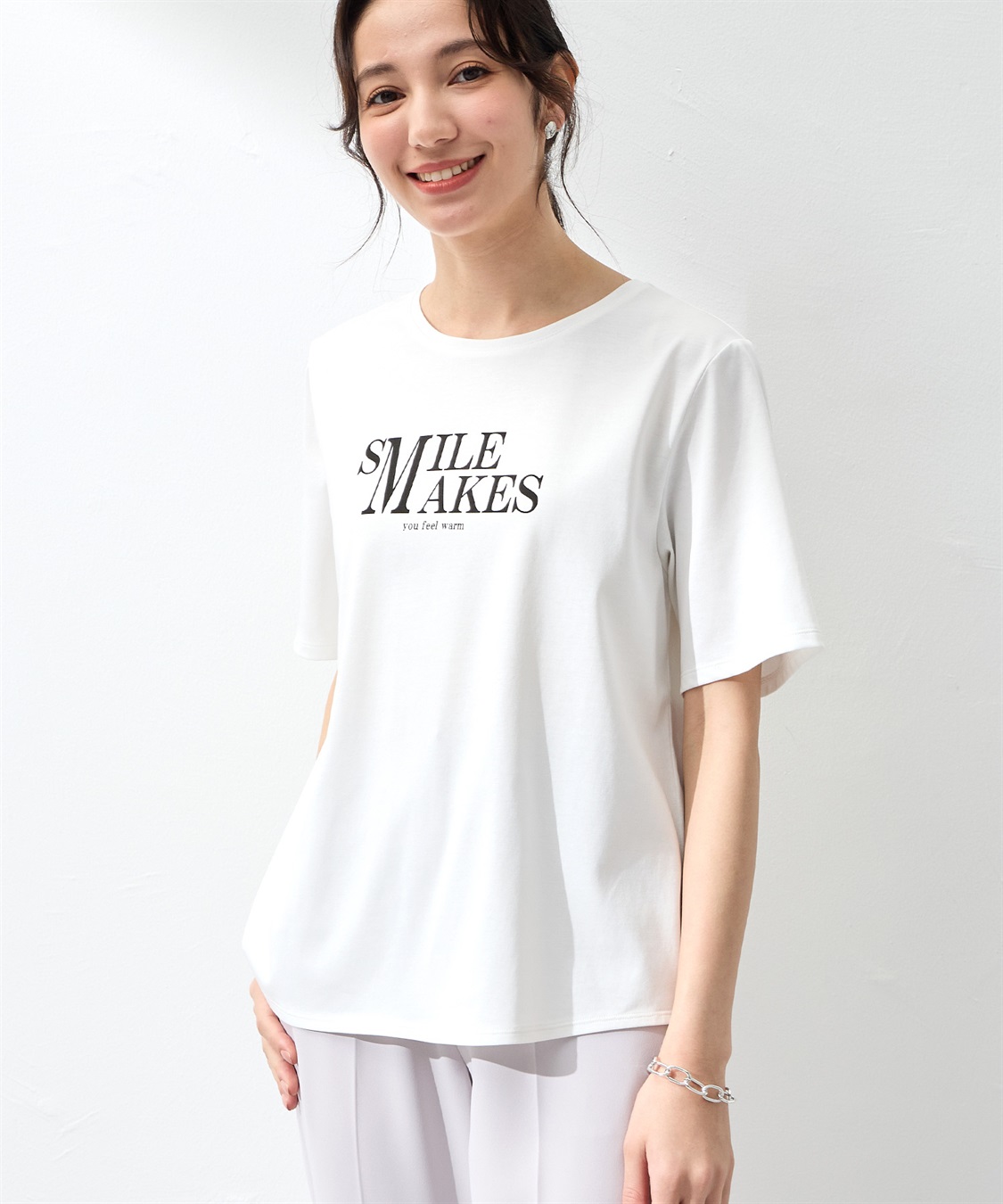 A/C DESIGN BY ALPHA CUBIC 【UVカット】ロゴプリントラウンドヘムTシャツ_sub_20