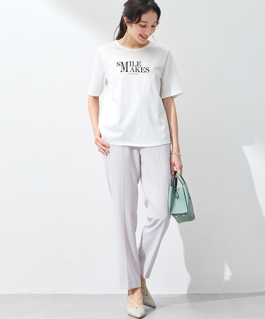 A/C DESIGN BY ALPHA CUBIC 【UVカット】ロゴプリントラウンドヘムTシャツ_sub_22