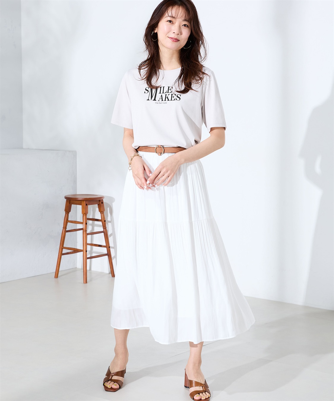 A/C DESIGN BY ALPHA CUBIC 【UVカット】ロゴプリントラウンドヘムTシャツ_sub_23