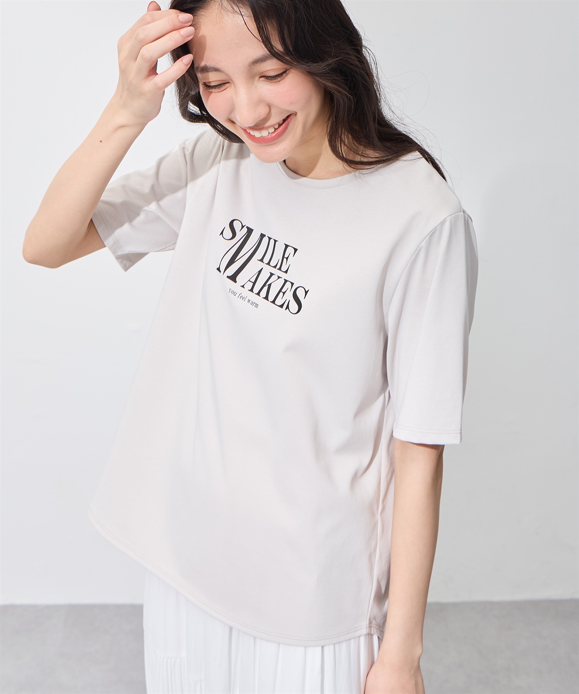 A/C DESIGN BY ALPHA CUBIC 【UVカット】ロゴプリントラウンドヘムTシャツ_sub_25