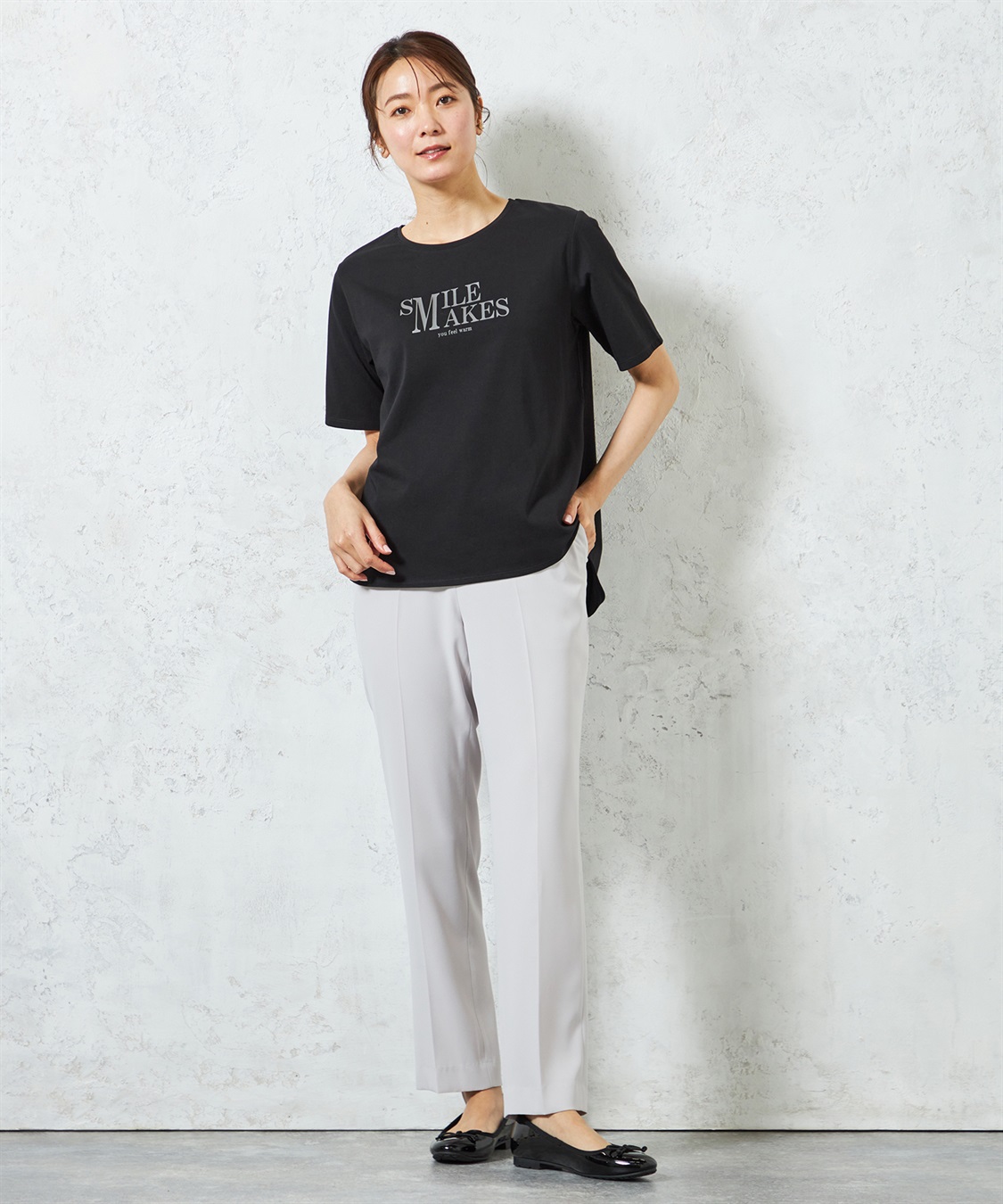 A/C DESIGN BY ALPHA CUBIC 【UVカット】ロゴプリントラウンドヘムTシャツ_sub_29