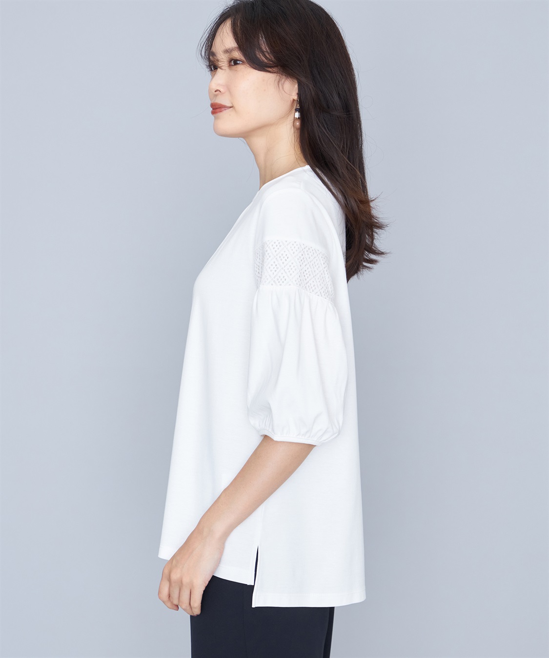 A/C DESIGN BY ALPHA CUBIC レーススリーブプルオーバー_sub_1