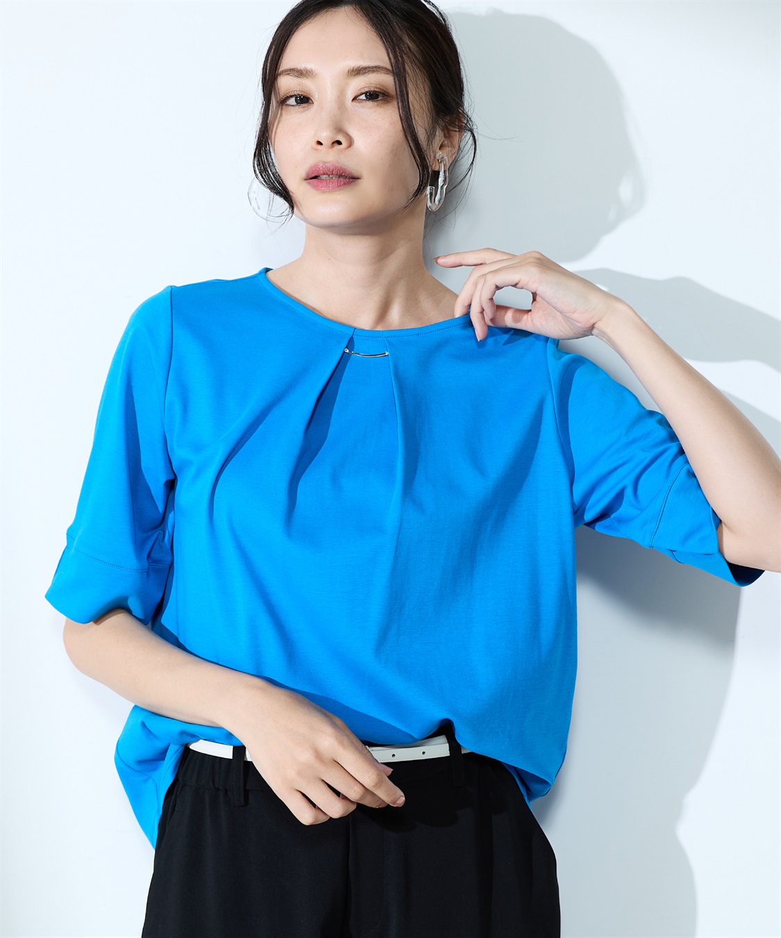 ABCA1フレームなしH113 汗じみ防止・UVカット・冷感】フレアTシャツ A/C DESIGN BY