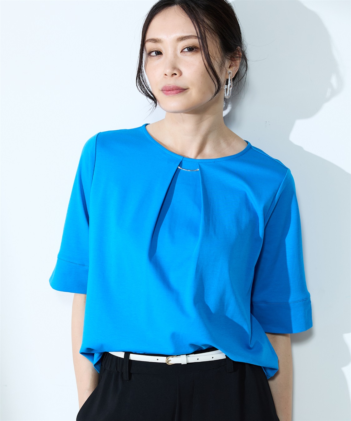 A/C DESIGN BY ALPHA CUBIC 【汗じみ防止・UVカット・冷感】フレアTシャツ_sub_3