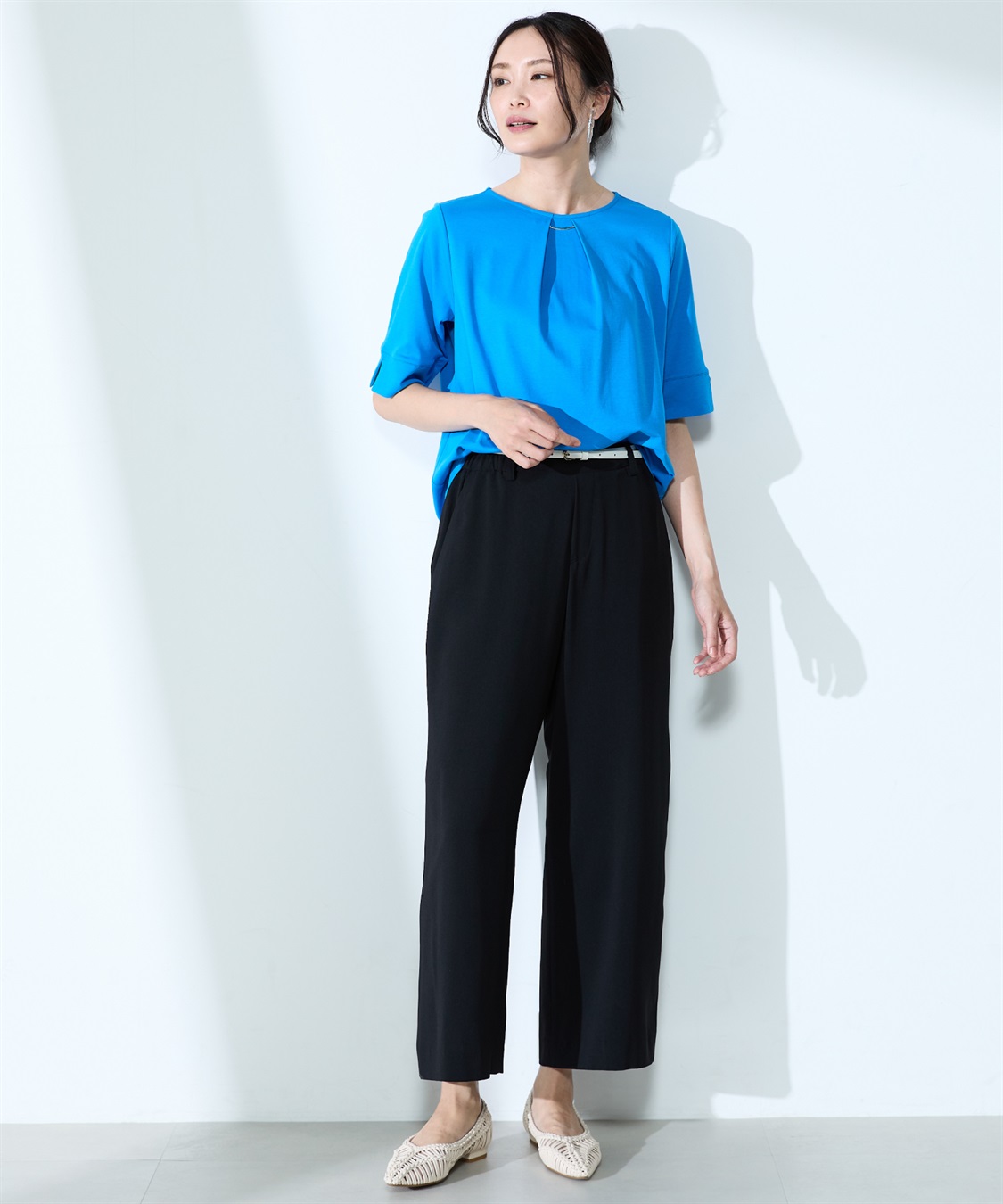 A/C DESIGN BY ALPHA CUBIC 【汗じみ防止・UVカット・冷感】フレアTシャツ_sub_4