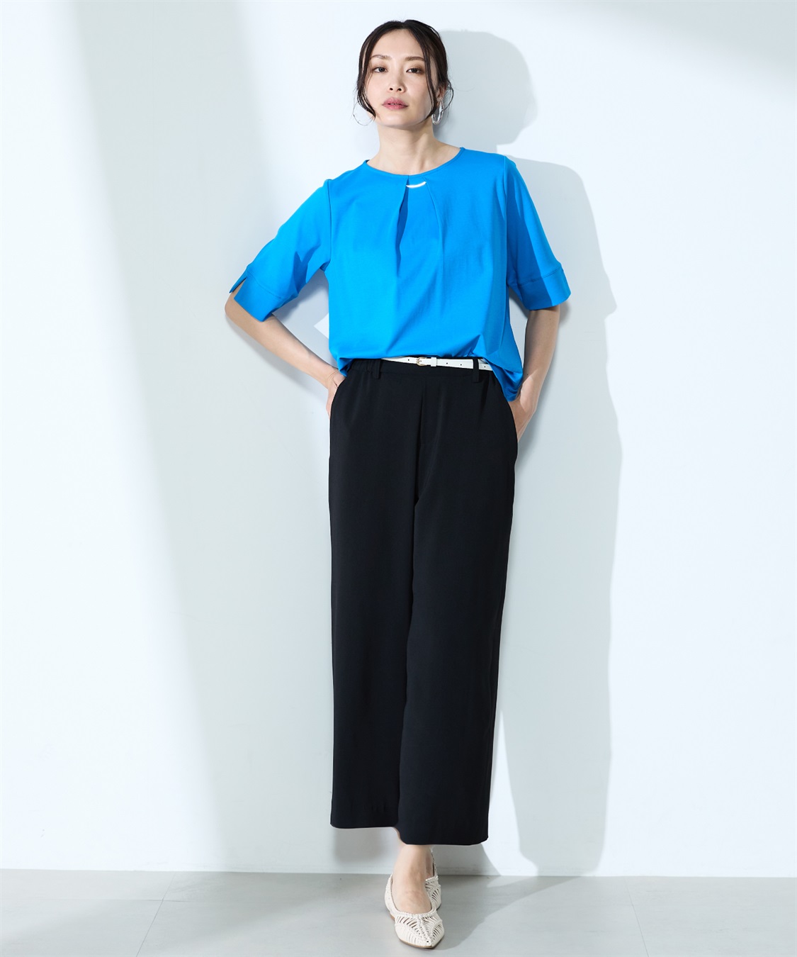 A/C DESIGN BY ALPHA CUBIC 【汗じみ防止・UVカット・冷感】フレアTシャツ_sub_5