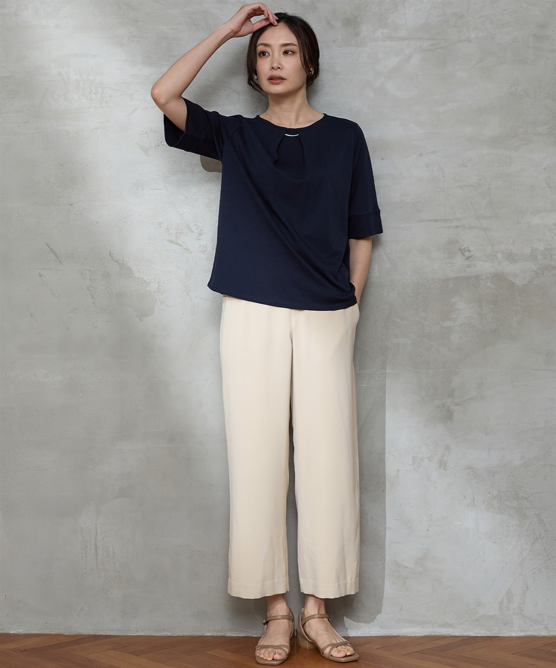 A/C DESIGN BY ALPHA CUBIC 【汗じみ防止・UVカット・冷感】フレアTシャツ_sub_6