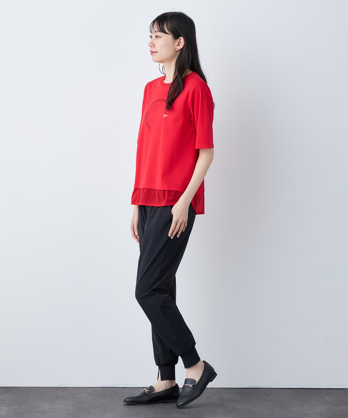 A/C DESIGN BY ALPHA CUBIC シアー切替ロゴTシャツ_sub_2