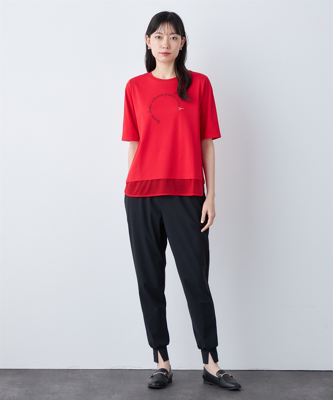 A/C DESIGN BY ALPHA CUBIC シアー切替ロゴTシャツ_sub_14