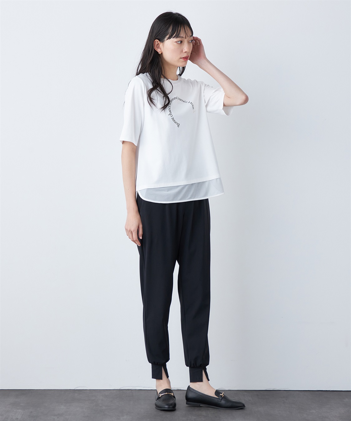 A/C DESIGN BY ALPHA CUBIC シアー切替ロゴTシャツ_sub_16