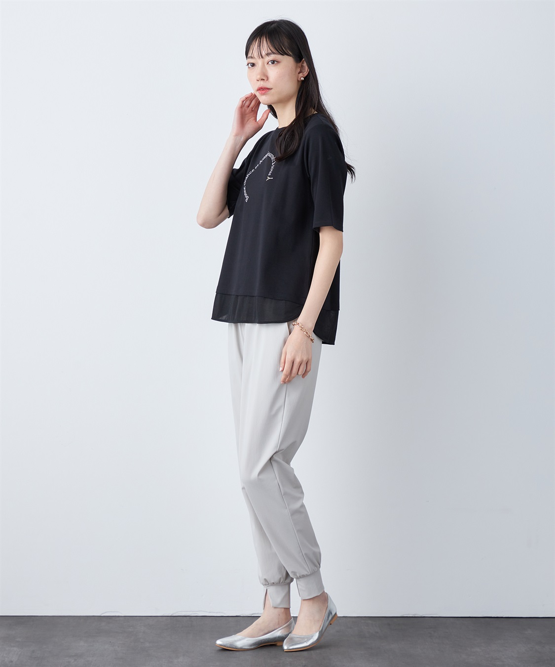 A/C DESIGN BY ALPHA CUBIC シアー切替ロゴTシャツ_sub_19