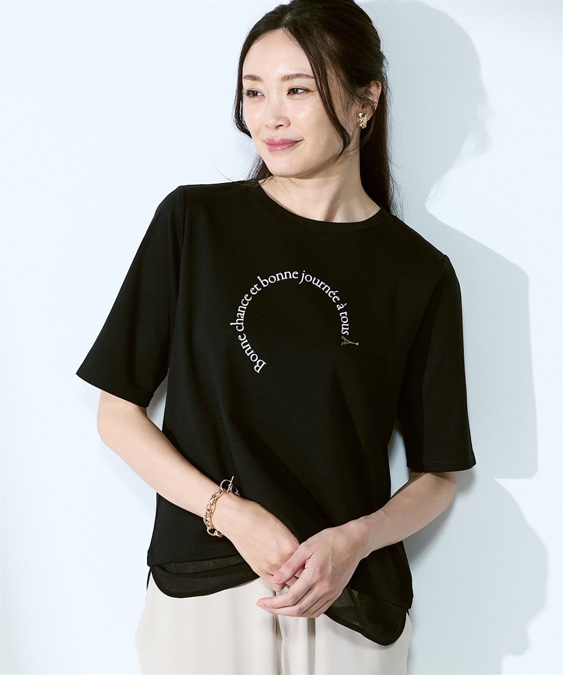 A/C DESIGN BY ALPHA CUBIC シアー切替ロゴTシャツ_sub_20