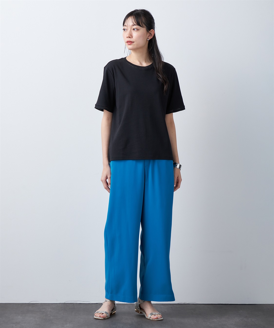 A/C DESIGN BY ALPHA CUBIC 【汗じみ防止・UVカット・冷感】テープ使いTシャツ_sub_1