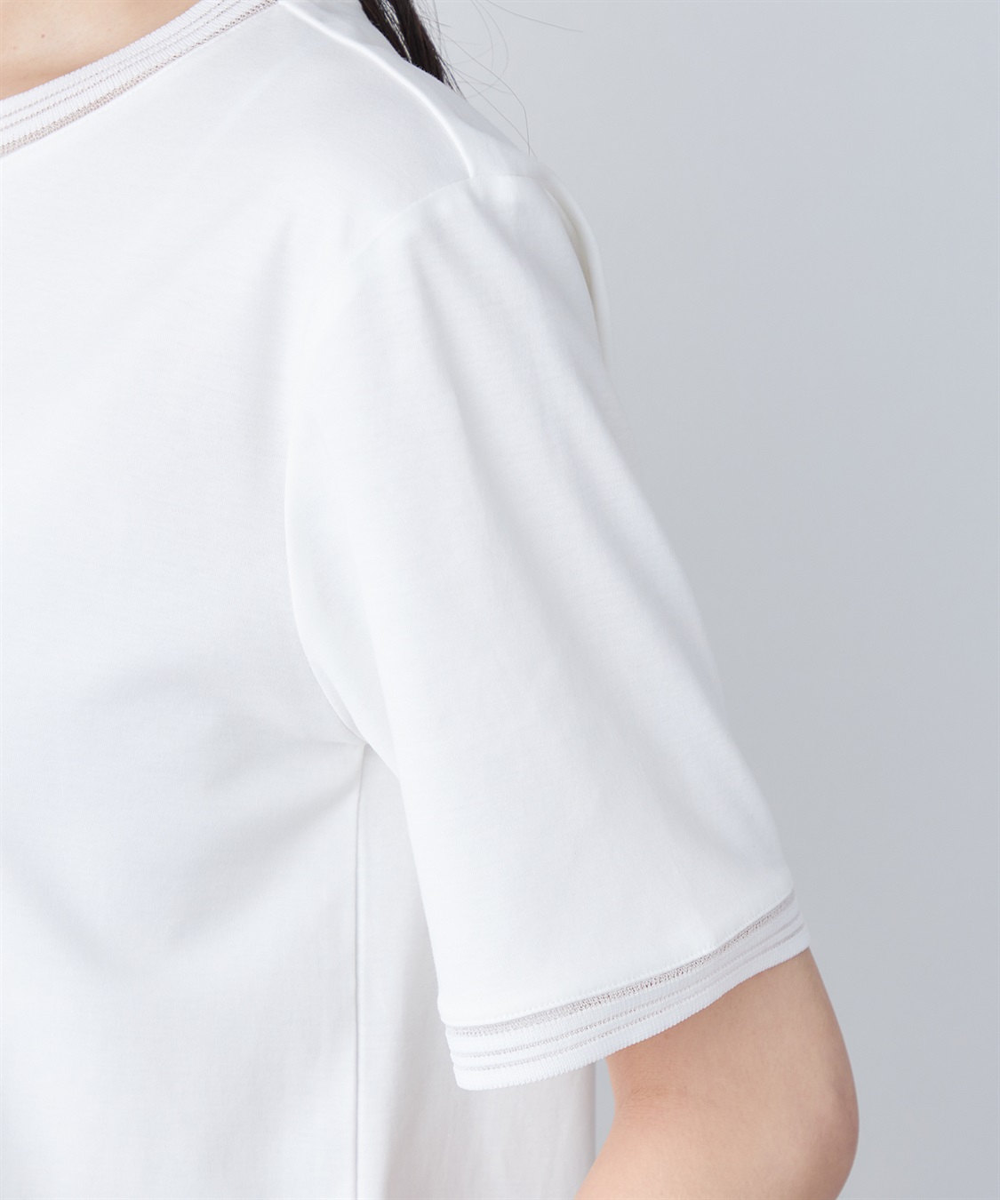 A/C DESIGN BY ALPHA CUBIC 【汗じみ防止・UVカット・冷感】テープ使いTシャツ_sub_11