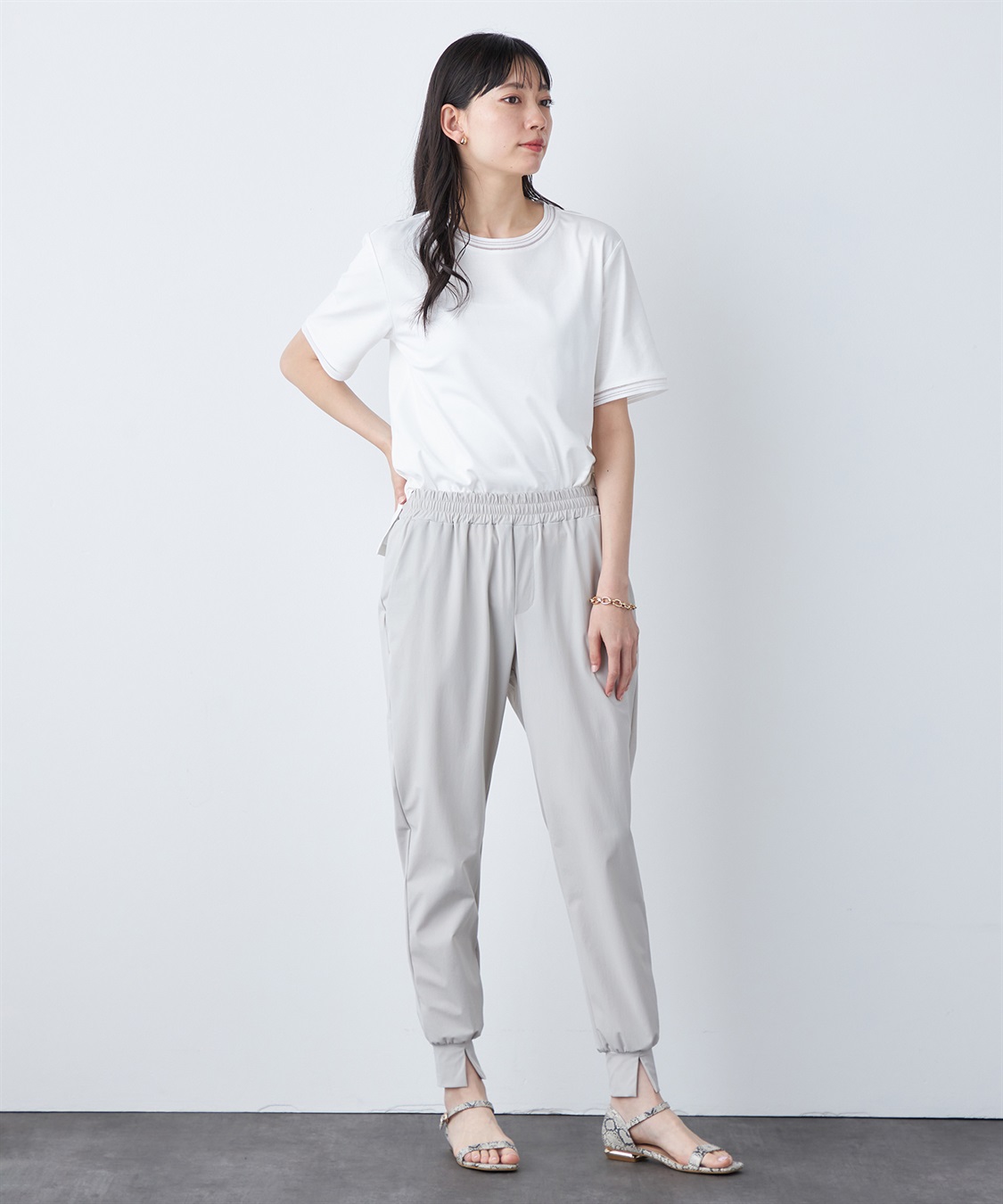 A/C DESIGN BY ALPHA CUBIC 【汗じみ防止・UVカット・冷感】テープ使いTシャツ_sub_19