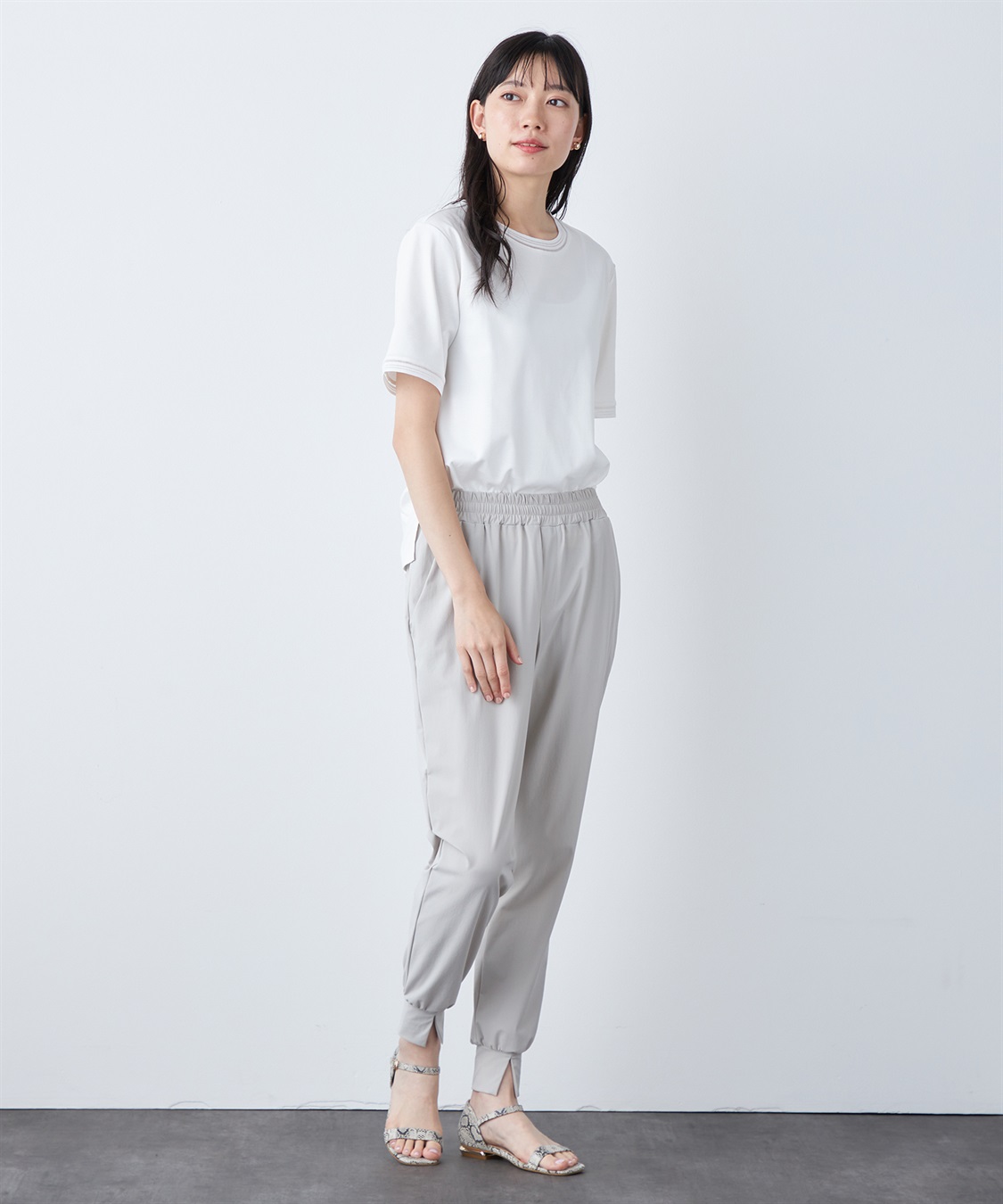 A/C DESIGN BY ALPHA CUBIC 【汗じみ防止・UVカット・冷感】テープ使いTシャツ_sub_20