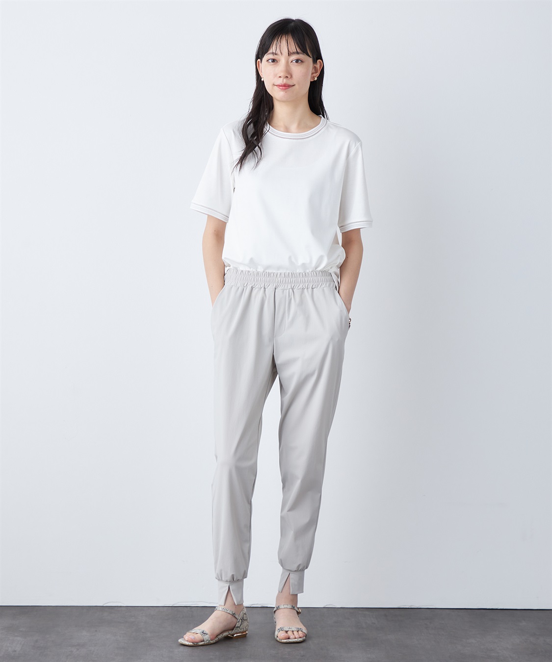 A/C DESIGN BY ALPHA CUBIC 【汗じみ防止・UVカット・冷感】テープ使いTシャツ_sub_22