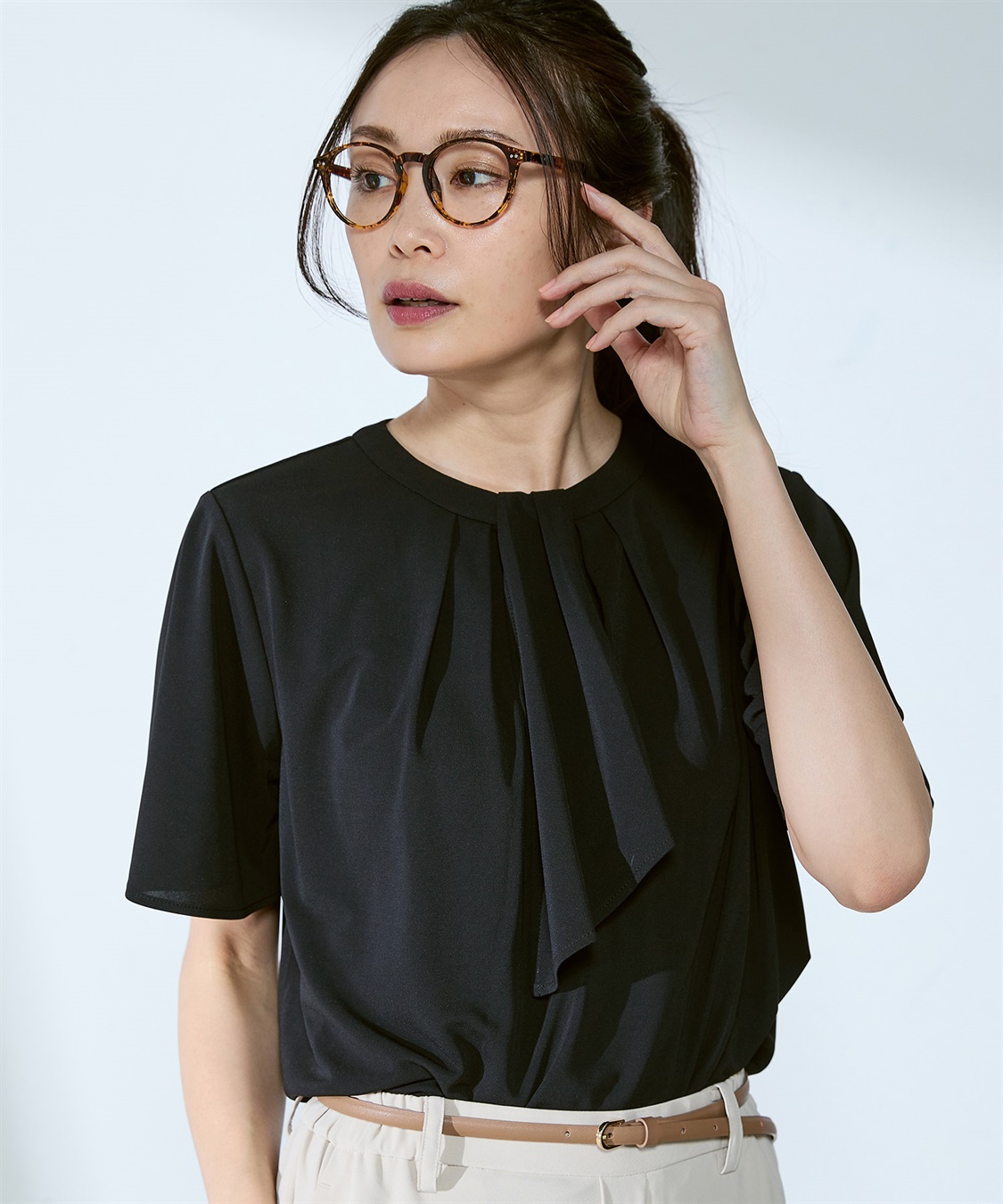 A/C DESIGN BY ALPHA CUBIC ボウタイ風ブラウス_sub_1