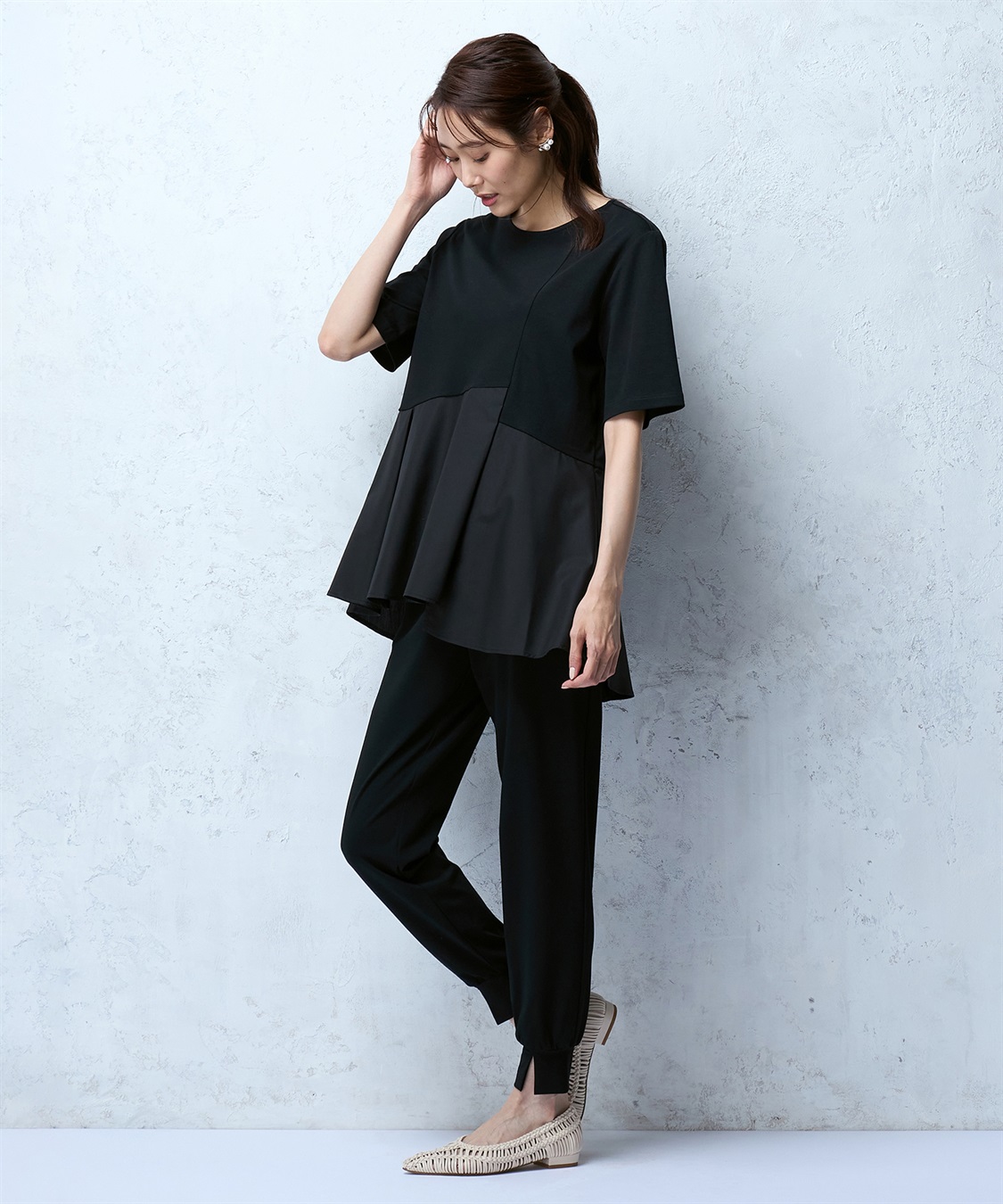 A/C DESIGN BY ALPHA CUBIC 切替ペプラムチュニックプルオーバー_sub_16