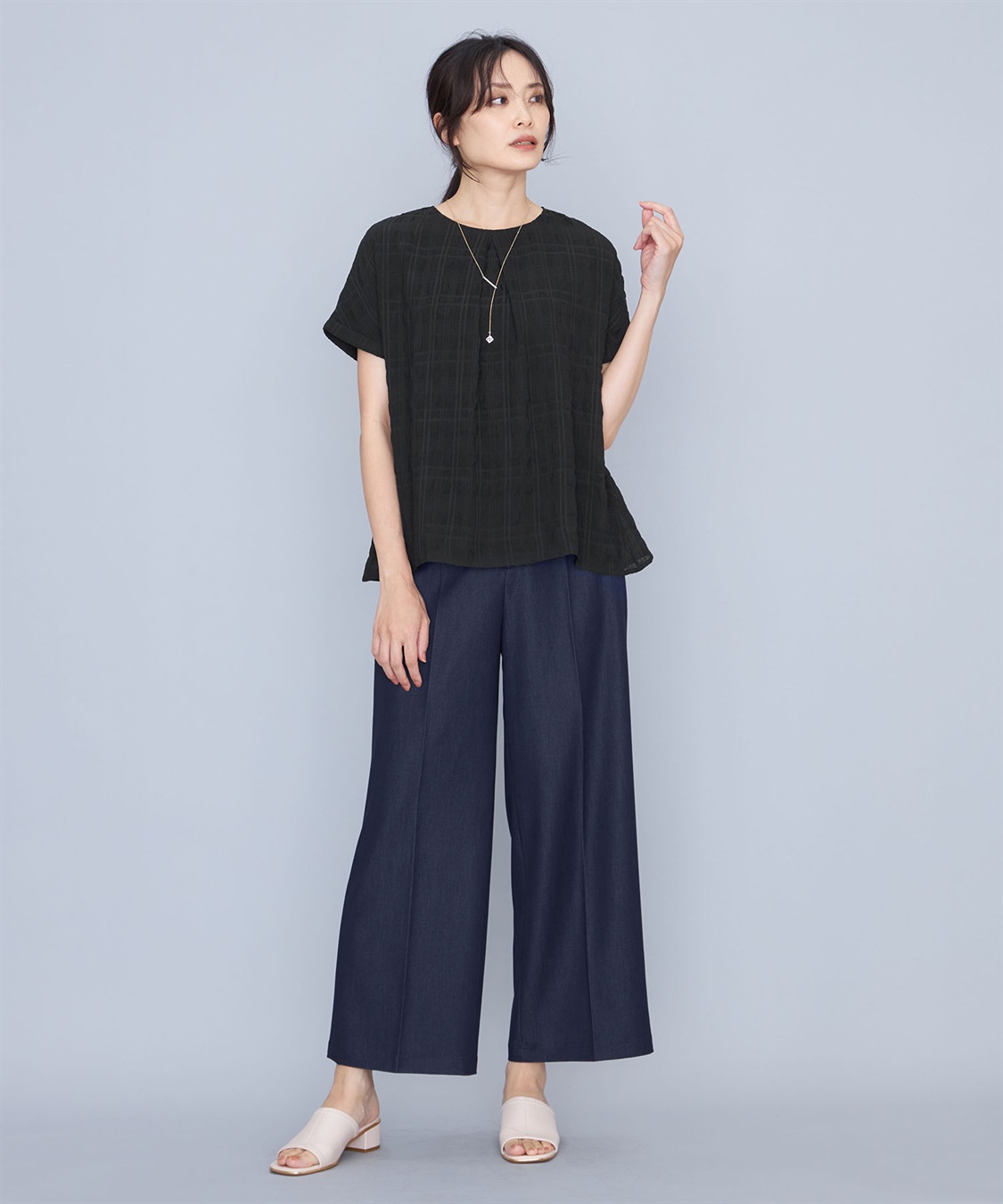 A/C DESIGN BY ALPHA CUBIC ジャガードチェックTブラウス_sub_11