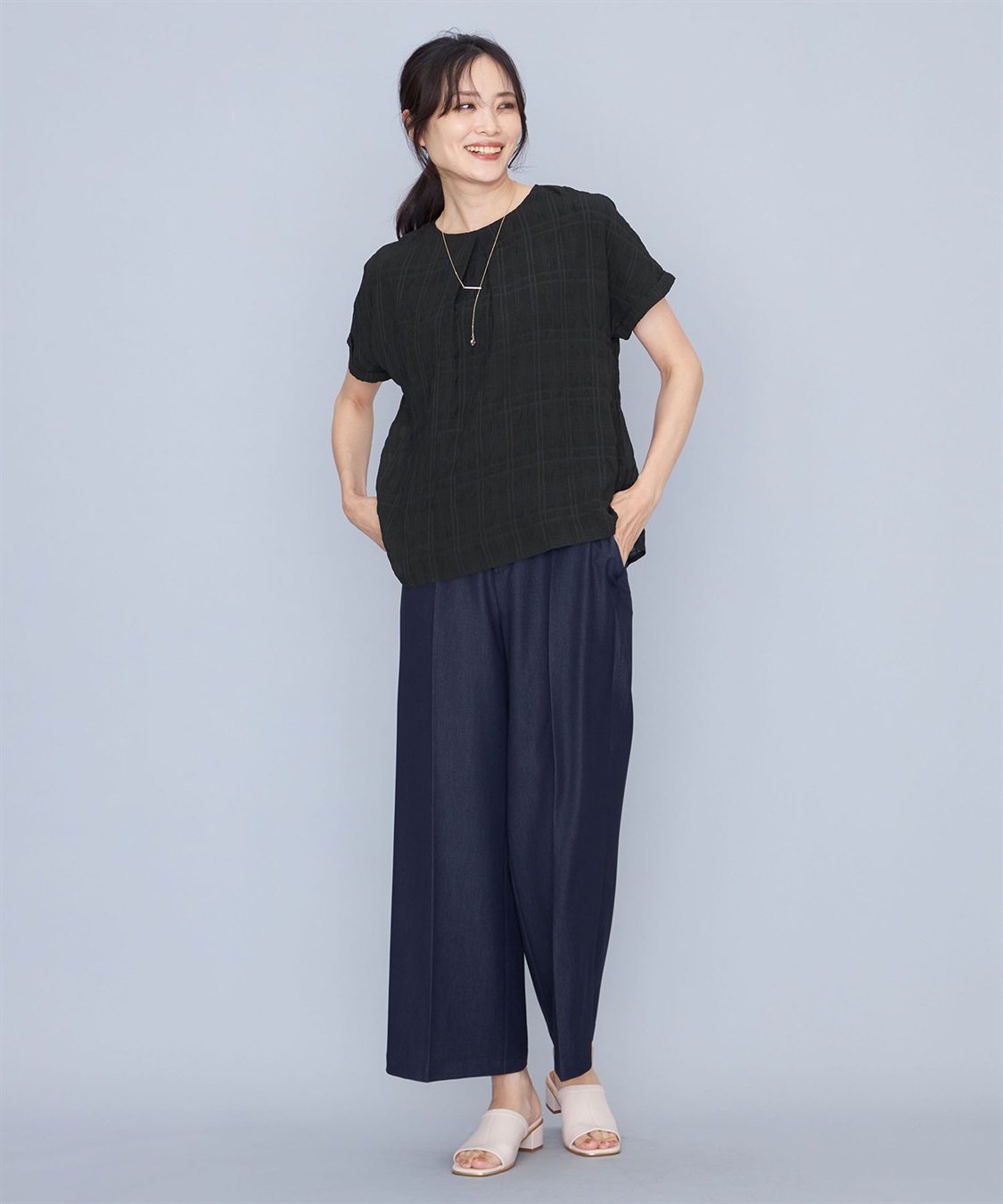 A/C DESIGN BY ALPHA CUBIC ジャガードチェックTブラウス_sub_12